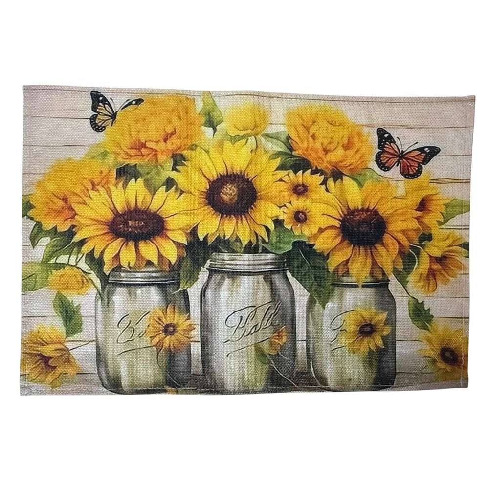 Sunflower Summer Rustic Farmhouse Placemats Set of 4